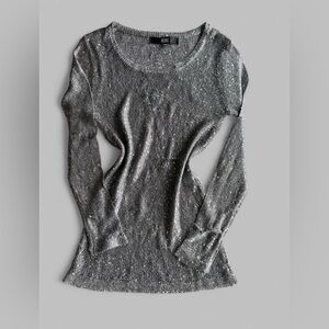 Elegant Silver Women's Top